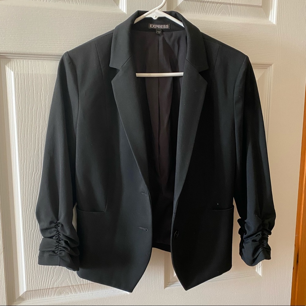 Express Black 3/4 Sleeve Blazer - Picture 1 of 4
